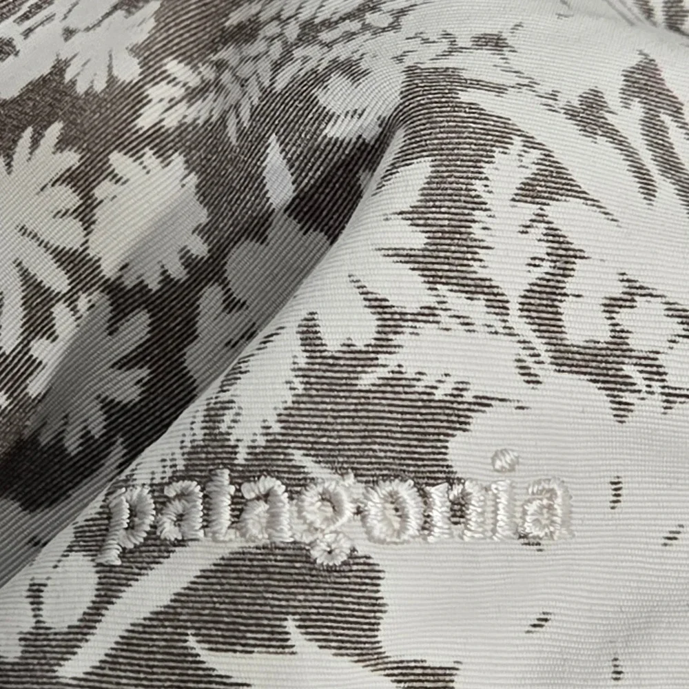 Patagonia Water Girl Board Shorts Olive Green Floral Lace Up Swim Trunks Size 12